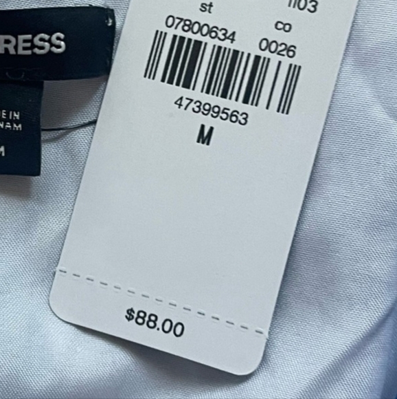 Express Blue & White Dress Size Medium - Picture 2 of 5